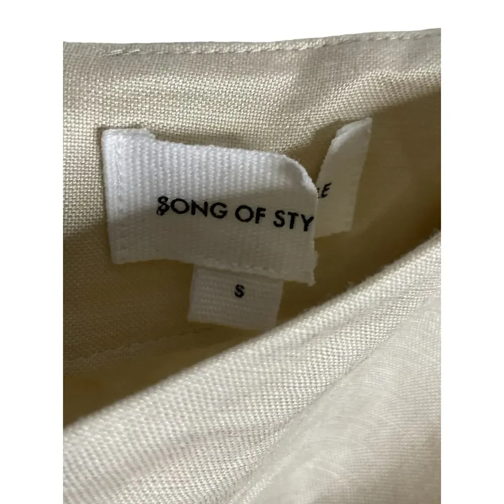 Song Of Style Noa Midi Skirt Linen Blend Lighweight Boho Party Cocktail Formal S